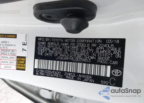 2018 Toyota Prius Prime Advanced из США, поврежденный, VIN JTDKARFP8J3079853